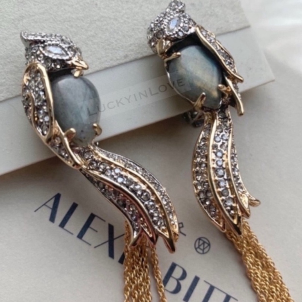 ALEXIS BITTAR • LoveBirds Crystal Labradorite Tassel Clip Earrings